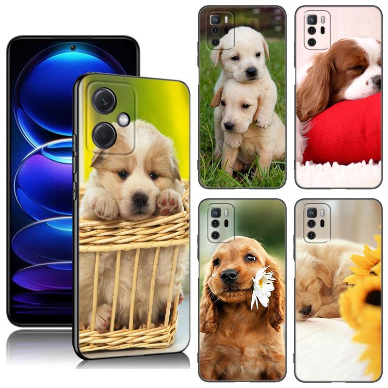 Милый щенок черный силиконовый чехол для телефона Xiaomi Redmi Note 10 11 11S 12 13 4G 8 9 11T Pro 5G Plus 8T 9S 10S 12S