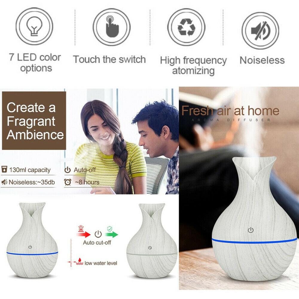 Aroma Essential Oil Diffuser Air Purifier LED Ultrasonic Aromatherapy Humidifier