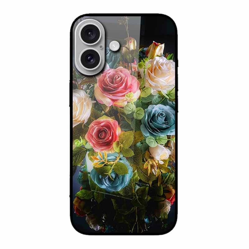 Glass Case For iphone 16 Plus 16Plus Coque Tempered Glass Hard Back Cover For iphone 16 Plus Phone Case Soft TPU Black Bumper