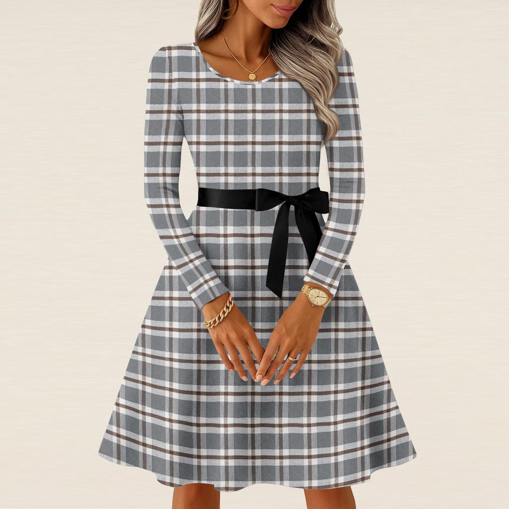 Женские повседневные модные платья с длинным рукавом в винтажном стиле