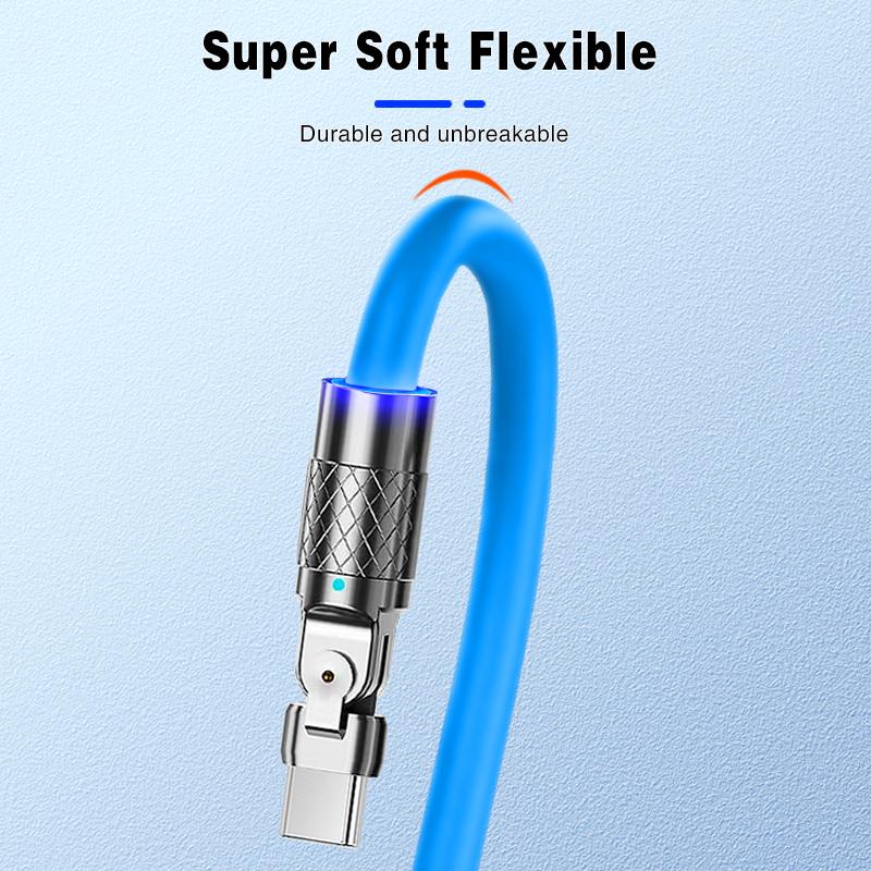 Тип кабеля для быстрой зарядки из жидкого силикона 120 Вт для IPhone 14 Xiaomi Huawei Samsung USB C Micro USB зарядный кабель для игр