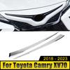 Для Toyota Camry XV70 SE XSE 2018-2022 2023 автомобильный передний бампер из нержавеющей стали, нижняя решетка, накладка, средняя сетка, яркие полоски