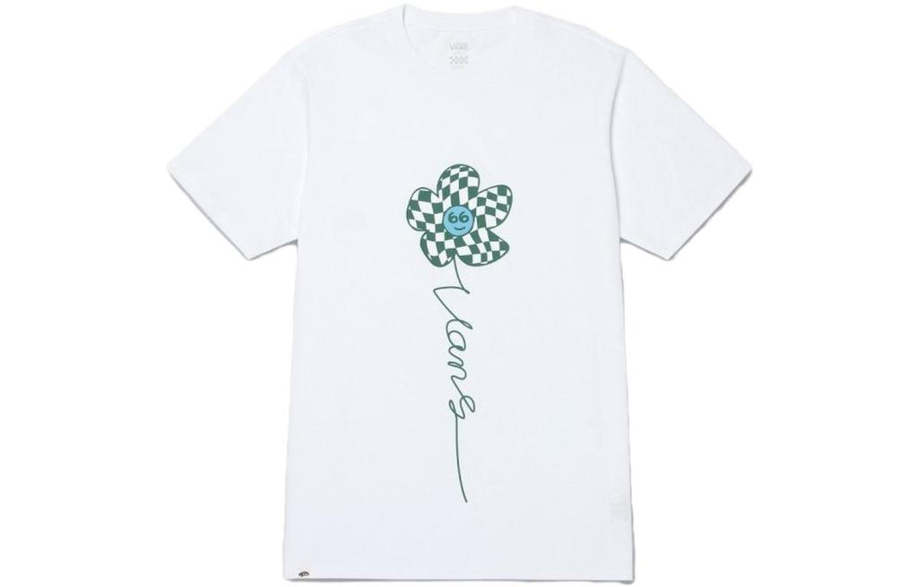 Vans T Shirts Women's White Crew Neck Moderate Straight Fit VN000FRGWHT