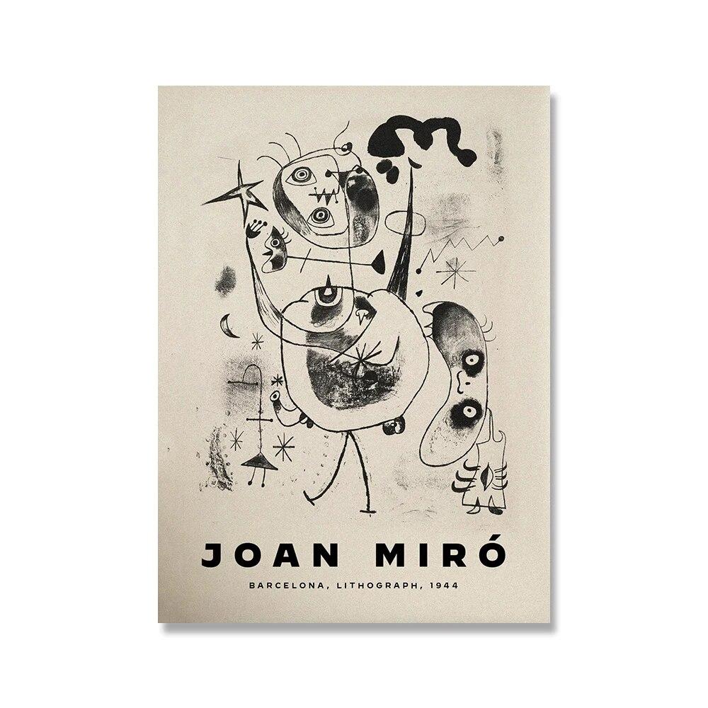 Joan Miro Винтажная абстрактная выставка настенная живопись на холсте скандинавские постеры и принты настенные панно для гостиной домашний декор без рамки
