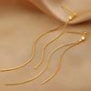 1 Pair Women Hanging Earrings Long Linear Tassel Alloy Electroplated Ear Jewelry Lady Prom Cocktail Party Dangle Earrings