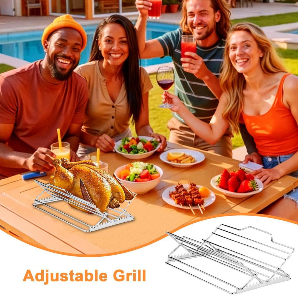 Wire Rack for Cooking Adjustable Stainless Steel Grilling Accessories Oven Roasting Pan Rack Insert for 9x13 Pan Pork Beef Steak