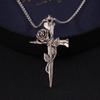Hip Hop Nail Rose Necklace Zinc Zinc Alloy Cross Pendant Necklace Personality   Party