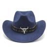Suede Ethnic Style Top Hat Western Cowboy Hat Tibetan Performance Hat Men'S Retro Woolen Hat