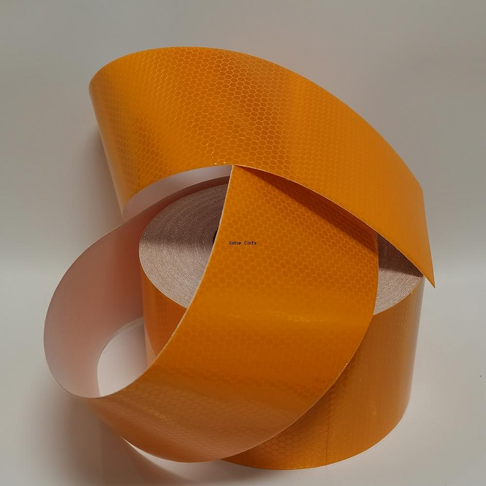 10 см*5 м водонепроницаемый самоклеящийся светоотражающий материал высокой видимости предупреждающая лента безопасности оранжево-желтые светоотражающие наклейки для грузовиков