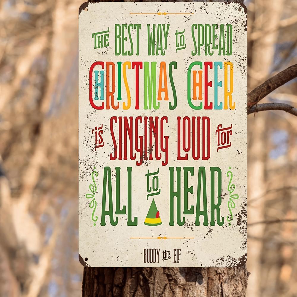 1pc Buddy Elf Merry Christmas Poster Canvas Aluminum Sign (8"x12"/20cm*30cm) Metal Aluminum Sign Vintage, Aluminum Sign for Room