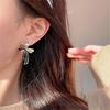 Корейские популярные серьги-кисточки с черным бантом, нежные модные высококачественные серьги с кристаллами, серьги с темпераментом