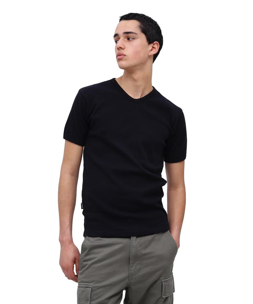 AVIREX DAILY RIB V-NECK TEE 6143501 men's M black