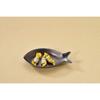 Black Vintage Inox Fish Plate, 160mm, Made in Japan, BLACK VINTAGEINOX, Ideal for Cafes and Restaurants, Fish-Shaped, Unbreakable, Dishwasher Safe