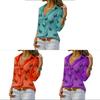 Cotton Butterfly Print Shirt With Spliced Design For Office Wear