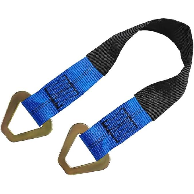 2" × 29" Premium Axle Tie Down Strap with D Rings, Heavy Duty Auto Axle Straps with Protective Sleeves 6614 Lb. Capacity, Adjustable Tire Strap Tie