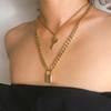 Vintage Creative Punk Style Exaggerated Thick Chain Choker Jewelry Lock Key Double-layer Necklace Female Hip-hop Metal Neck Chain