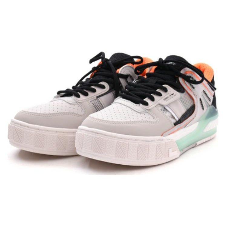 LiNing Morning Glow Удобные нескользящие износостойкие легкие низкие кроссовки для скейтбординга Мужские кроссовки Серые Черные AGCR191-2