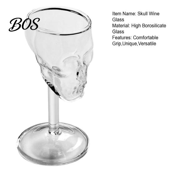 Gift For Wine Lovers Skull Shot Glasses, Creative Gothic Vodka Whiskey Tumbler Goblet, Borosilicate Tasting Glass Spirit Cup for Bar Home, Halloween