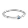 London Blue topaz Round Minimalist Bezel Set Ring - 925 Sterling Silver