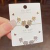 6Pcs/set Bowknot Heart Zircon Stud Earring Sets for Women Exquisite Daily Match Stackable Stud Earrings Gifts