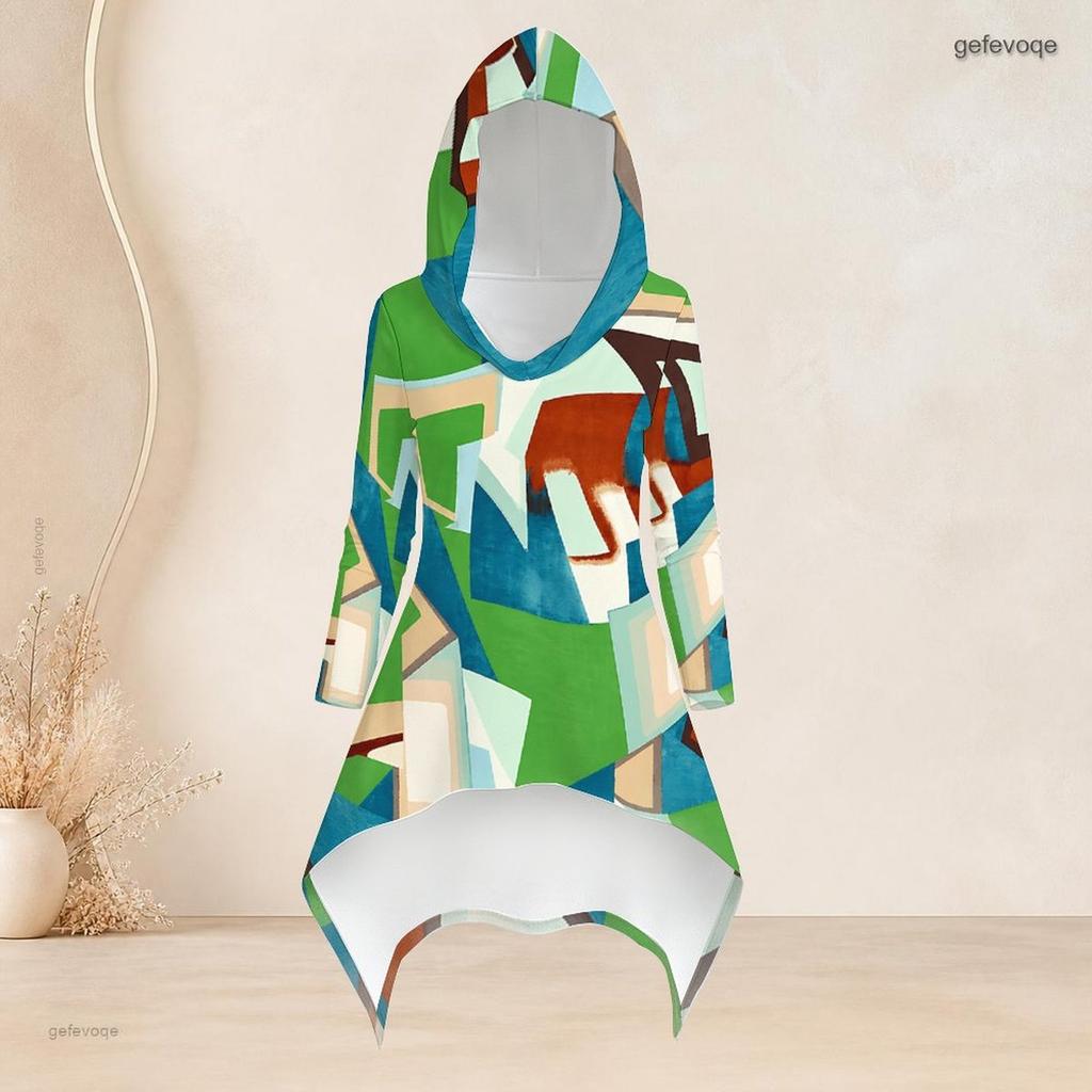 Women Plus Size Striped Printed Hooded Long Sleeve High Low Top Fitted Pants Two Piece Set
