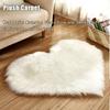 Bedroom Decorative Faux Wool Heart Shaped Carpet Chair Cover Floor Mats Sofa Cushion Seat Pad
