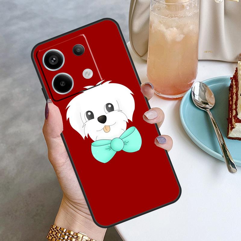 Cartoon Maltese Dog Case For Xiaomi Redmi Note 11 9 10 12 13 Pro Plus 9S 10S 11S 12S Redmi 12 10C 9C 13C Cover