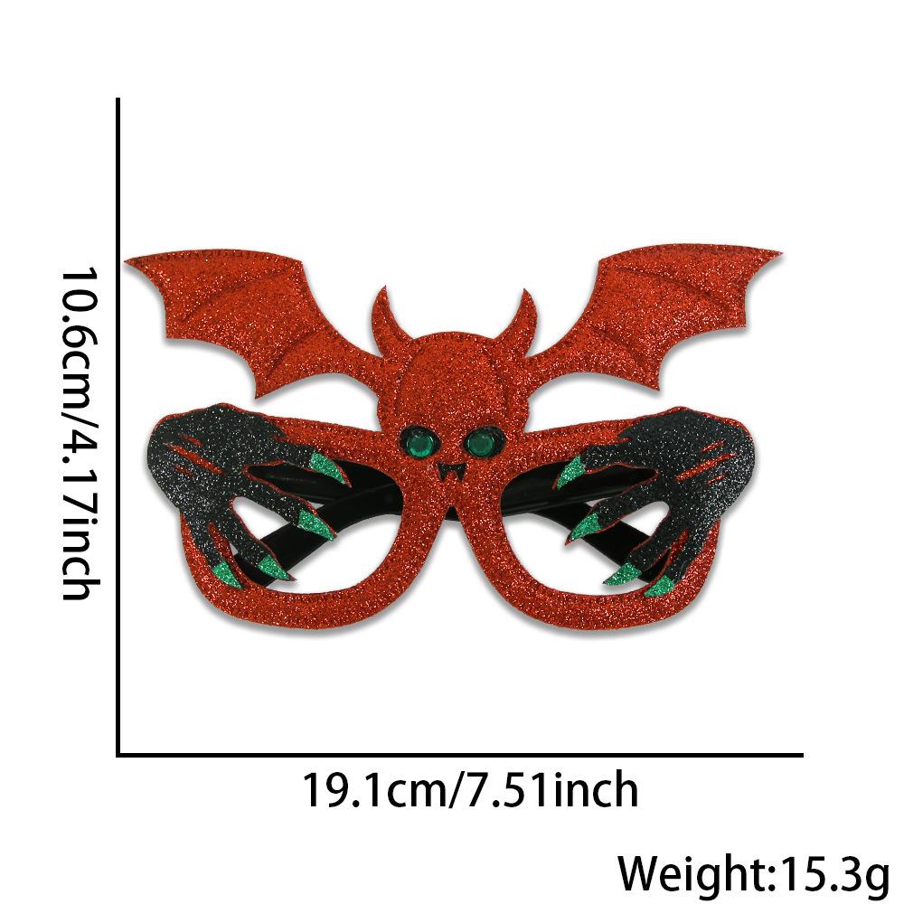 Halloween Novelty Party Glasses Pumpkin Bat Skull Ghost Shape Glitter Funny Cosplay Props for Holiday Party Decor