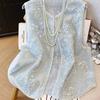 2025 новый стиль летняя вышивка тонкий жилет с пайетками и бисером топ