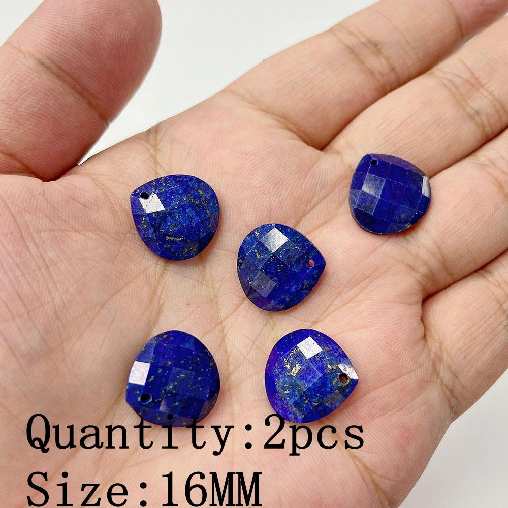 Natural Blue Lapis Lazuli Connector Charms Pendant Stone Warter Drop Teardrop Heart Pendants Charm For Jewelry Making Necklaces