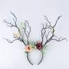 Flower Crown Hair Wreath Deer Antlers Headbands Reindeer Headdress Floral Headwears Holiday Wedding Photo Props