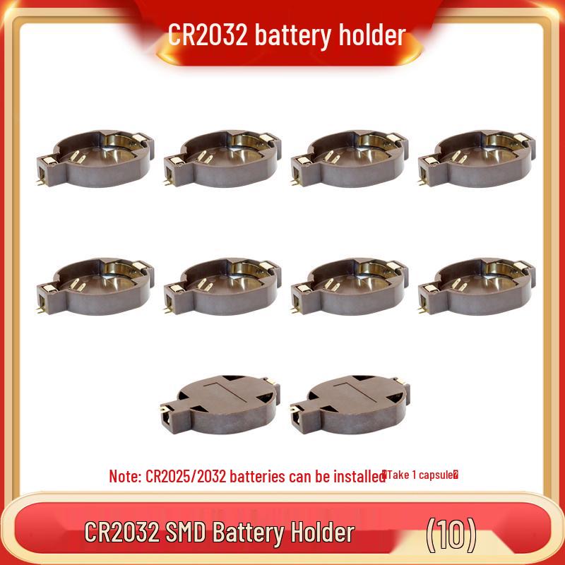 3V Coin Battery Holder for CR2032, CR1220, CR1632, CR2450 - Spring Contact SMD Connector