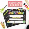 Hadley Designs Certificate Of Achievement Awards - 25 Student Award Certificates For Kids, 8x10 Blank Award Certificate Paper, Preschool &