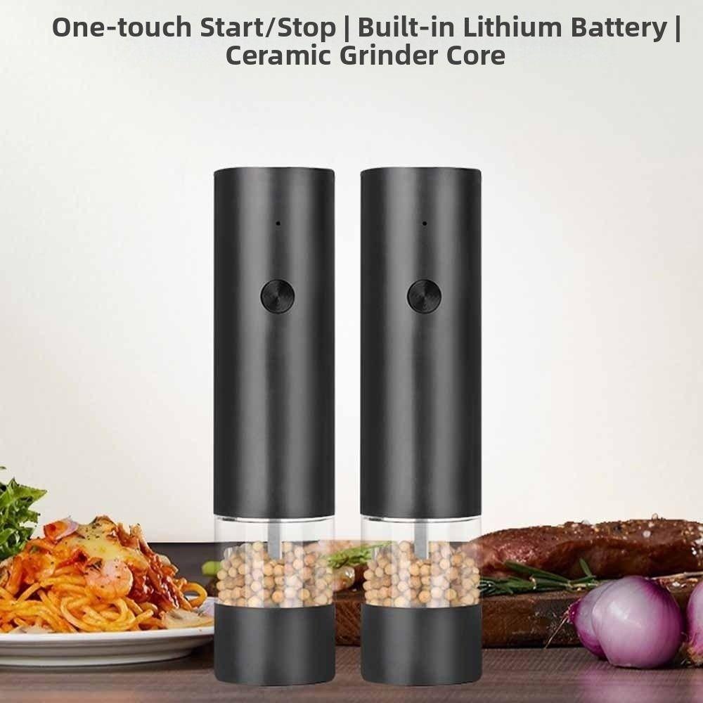 Adjustable Coarseness Electric Salt Grinder Ceramic Core One Click Start Automatic Spices Grinder Large Capacity Sealed