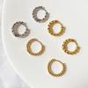 Small Twist Circle Braided Earrings: Retro European & American High-End Fashion
