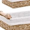 2 Pieces Woven Baskets Hand-Woven Paper Rope Storage Bathroom with Handle Rectangular