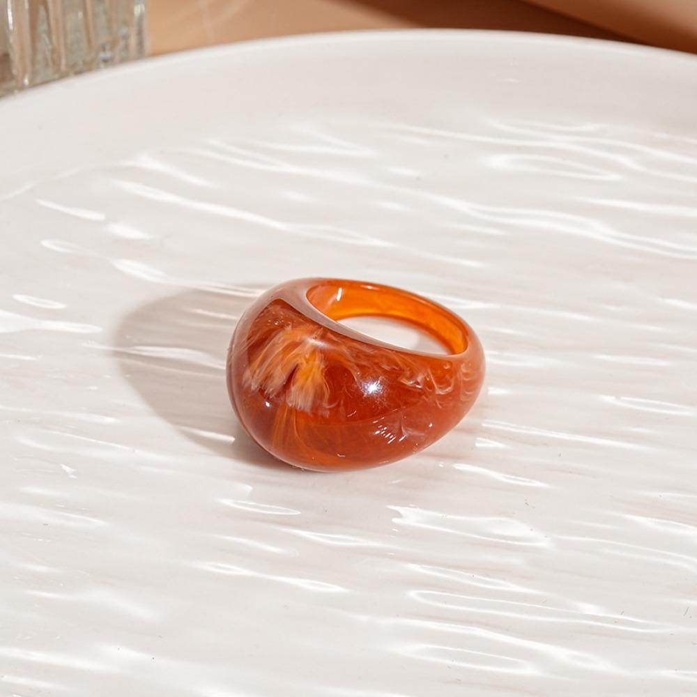 Мелард Цвет Прозрачная Смола Кольцо Шарм Неправильное Кольцо Темперамент Акриловое Геометрическое Кольцо Подарок