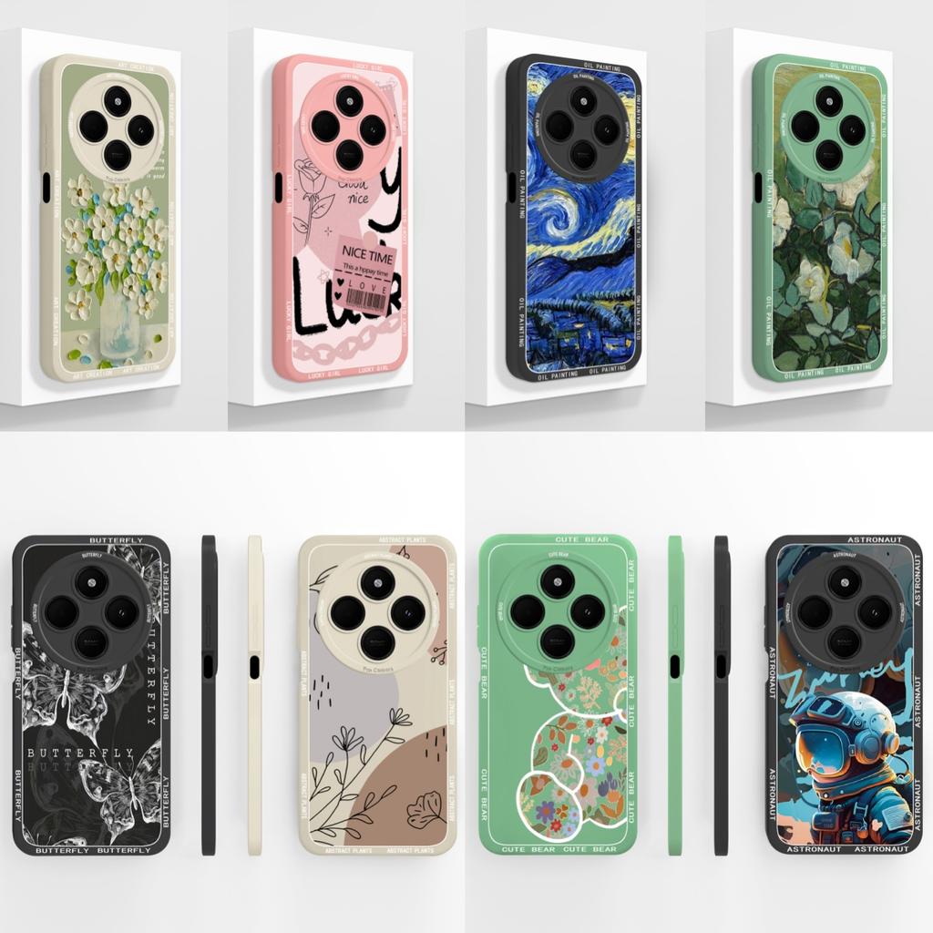 Case For POCO C75 Oil Painting Phone Back Cover For Xiaomi POCO C 75 4G 5G Soft Liquid Silicone Bumper Camera Protection Funda