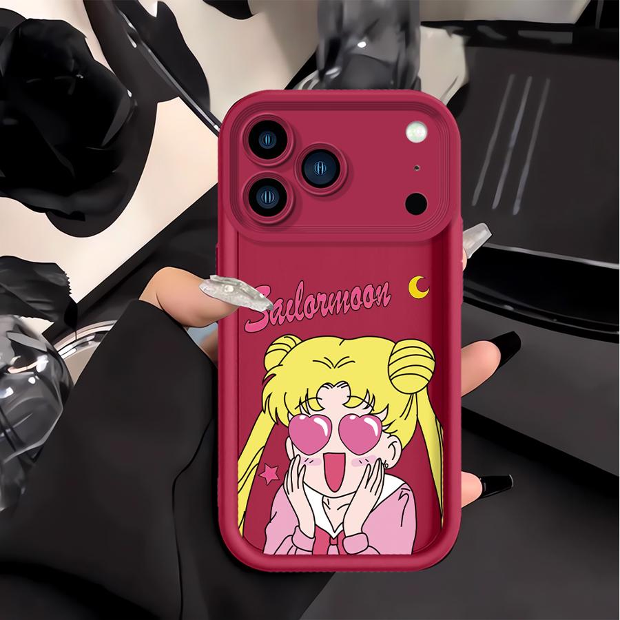 Чехол для Apple iPhone 17 Pro Max Air XR 15 14 Plus 16 11 12 13 Mini XS 16e Чехол для телефона Мультяшный Сейлор Мун