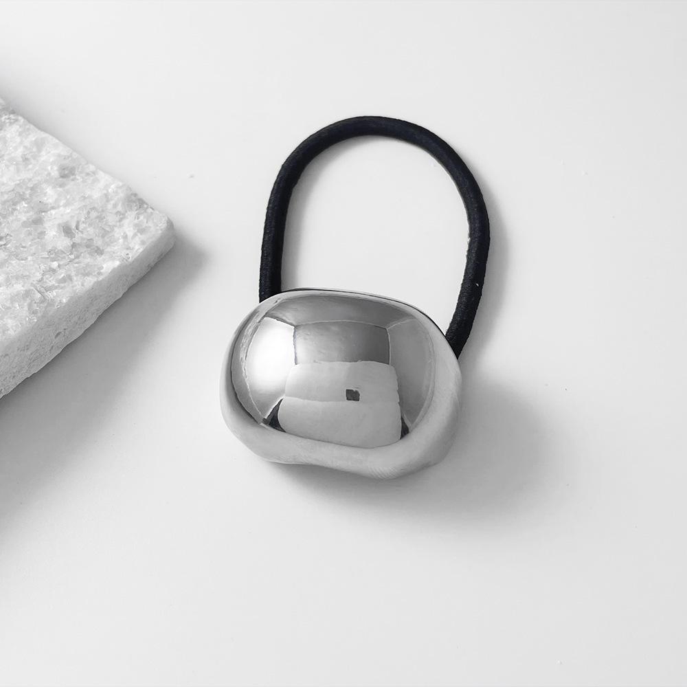 1/2pcs Irregular Metallic Texture Gold Silver Dual Hair Tie Tone Shiny Surface Decoration Minimalist Wearing Multiple Scenarios