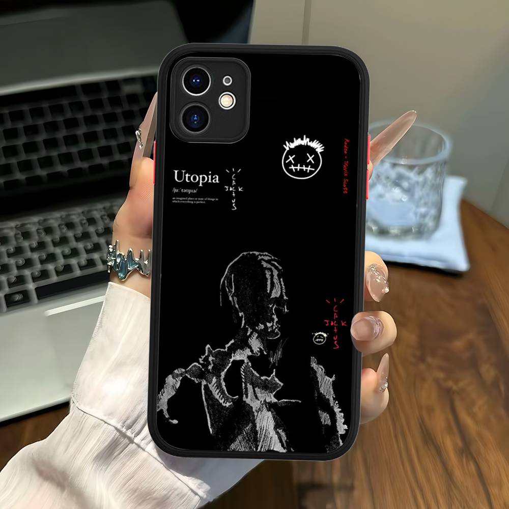 Чехол для телефона T-Travis S-ScottS Певец Для IPhone 13 12 X XS MAX Pro Max 16 15 11 14 Pro Max Ударопрочный Матовый Чехол