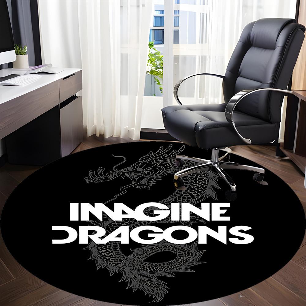 1PC Imagine Dragons Office Round Rug Perfect for Office Non-Slip Backing, Decorative Floor Mat yy250916058