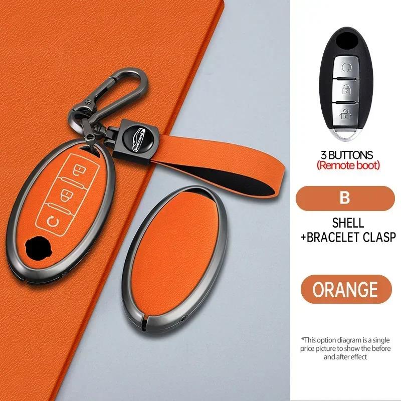 Alloy Key Case For Nissan Tiida Qashqai J11 J10 Micra Kicks Altima X-Trail Fuga Navara Leaf Note Sentra Murano Car Key Cover
