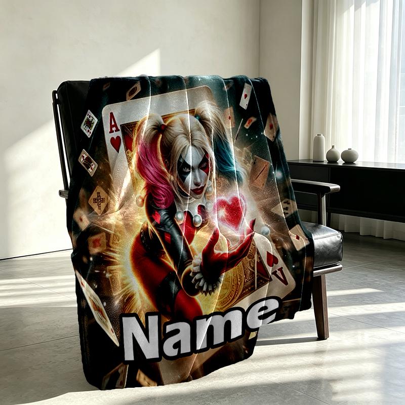 Custom Name Personalized Superhero Print Blanket, Home Decor, Bedroom, Sofa, Camping, Couch, Gifts for Birthday Christmas