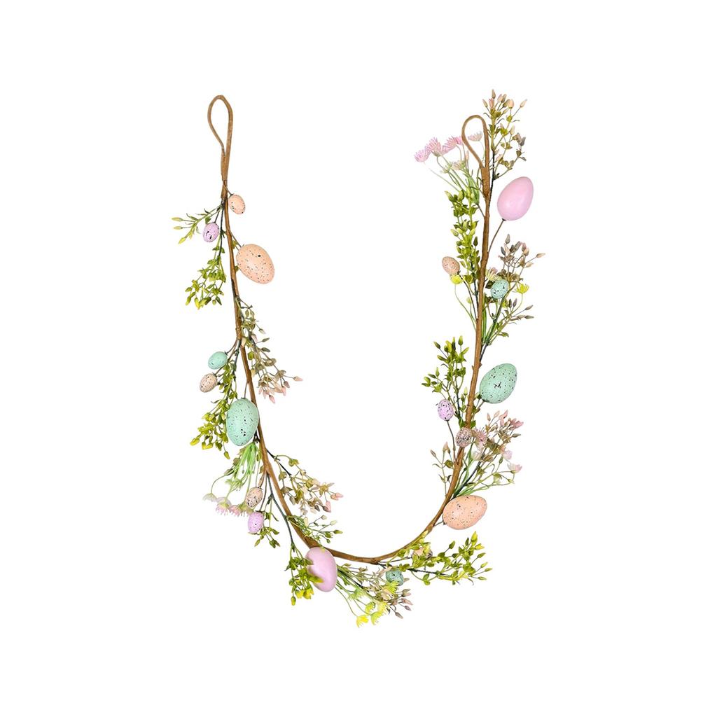 4-футовая пасхальная гирлянда - гирлянда для украшения камина, весенняя искусственная гирлянда с пасхальными яйцами для домашнего камина, центрального украшения стола, декора для вечеринки