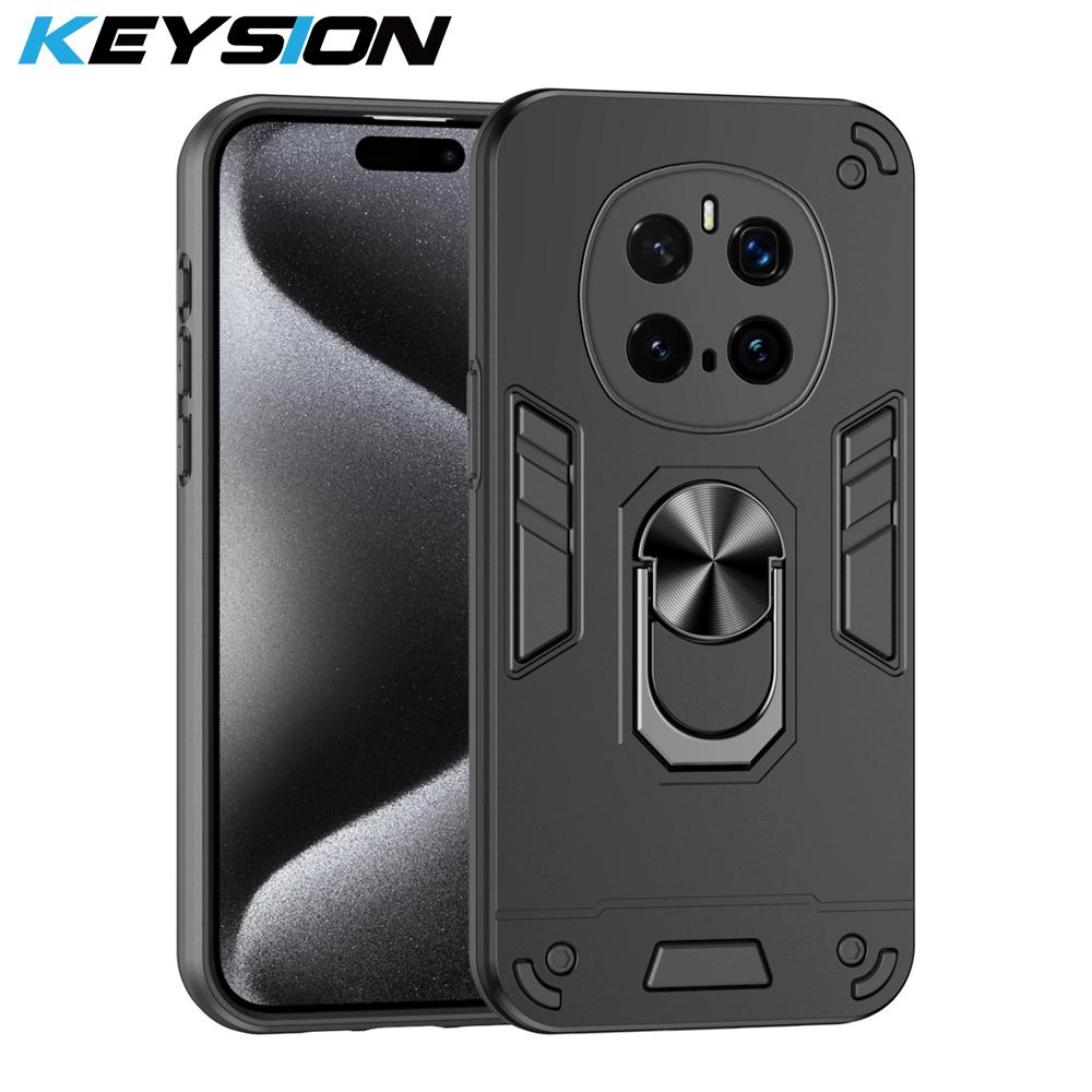 KEYSION Противоударный чехол для HONOR Magic 7 Pro 5G Silicone+PC Slide Camera Защитное кольцо Подставка для телефона Чехол для Honor Magic7 Pro