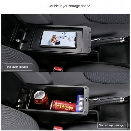 High-quality Car Armrest Box For Volkswagen VW Sagitar Golf 6 Golf 5 Mk5 Mk6 Leather Arm Rest Center Console Storage USB