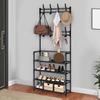 Coat Rack with Storage Shelf 45387 Layers Shoe Rack Bedroom Entryway Freestanding Garment Clothes Organizer
