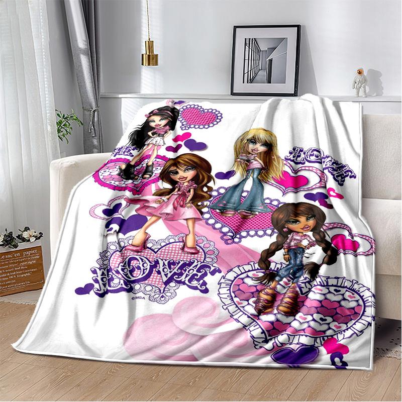 Одеяло для девочек с 3D принтом Bratz, мягкое фланелевое одеяло для дома, спальни, кровати, дивана, пикника, офиса, походного чехла, детский подарок