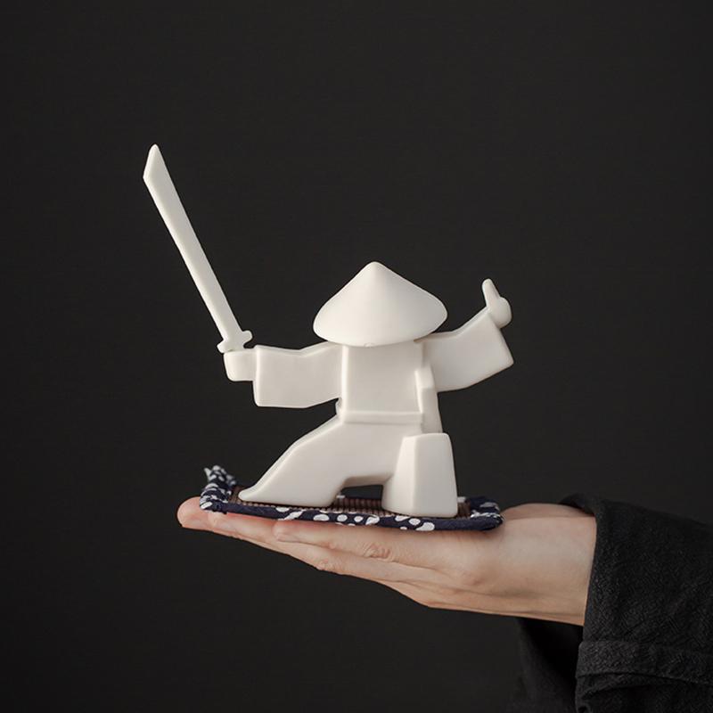 1 шт. Фарфоровая забавная ароматическая палочка для чая, аксессуар для домашних животных, самурай, керамический держатель для благовоний, набор для домашнего декора